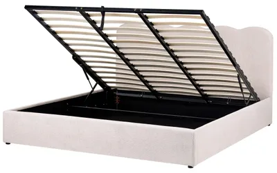 Obrázek produktu pro BELIANI Rám postele světle béžový látkové čalounění 180 x 200 cm úložný prostor čelo postele rošt s lamelami