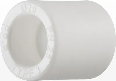 Produktbild von Ø 20mm, PPR Aqua Plus Muffe in Weiß | Wasserrohr, Heizungsrohr Klimaleitung Fusiotherm