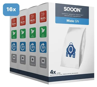 Productafbeelding van SQOON ® - Stofzuigerzakken geschikt voor Miele HyClean G/N - Miele 9917730 - o.a. Miele Complete C2, Complete C3, Classic C1, S8, S5, S2 Series