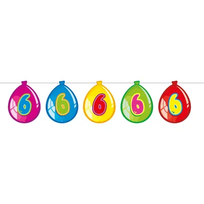 Immagine prodotto di Divertente 6° compleanno Girlande 10m