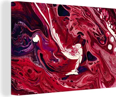 Produktbild von OneMillionCanvasses® - Leinwandbilder - 150x100 cm, Aquarell - Farbe - Rosa - Magenta, Wandbilder Kunstdruck Wanddekoration
