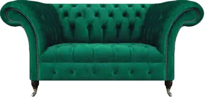 Produktbild von Chesterfield Sofa Zweisitzer Couch Grün Einrichtung Wohnzimmer Polstersofa