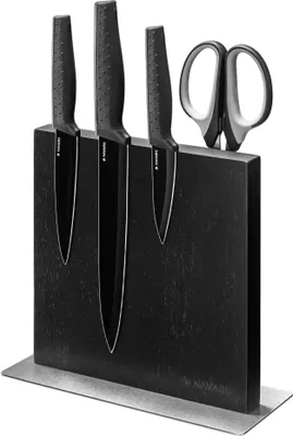 Produktbild von Navaris Messerhalter doppelseitig magnetisch aus Kautschuk - Magnet Messerblock Messerbrett Magnethalter beidseitig - Messer Halterung unbestckt