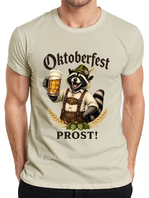 Obrázok produktu pre , pánske kožené nohavice "Lederhosen", pánske tričko s motívom "Trachten", dámske šaty "Dirndl", pánske tričko, farba: prírodná, veľkosť: M