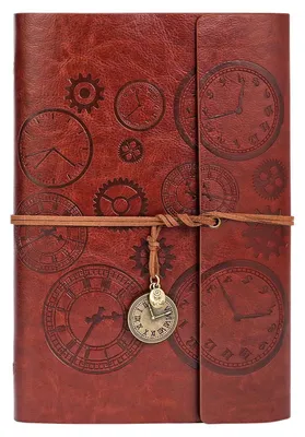 Image de Cahier à refaire en simili cuir, format A5, quadrillé, couleur marron, 160 pages