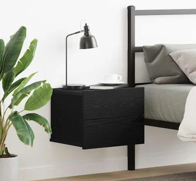 Obrázek produktu pro vidaXL Noční stolek černý dubový vzhled 40 x 30 x 30 cm materiál na bázi dřeva