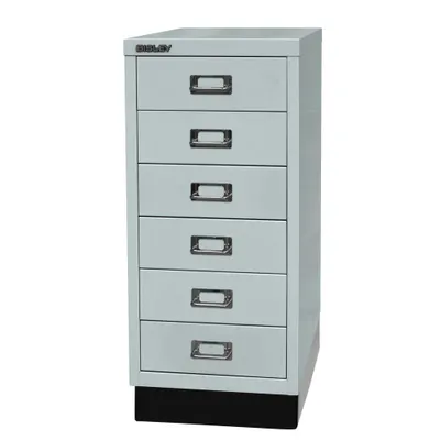 Produktbild von BISLEY MultiDrawer™ L296S Schubladenschrank lichtgrau 6 Schubladen 27,8 x 38,0 x 67,0 cm