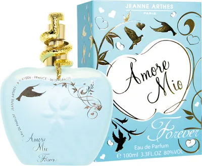 A perfume bottle and its box are displayed against a white background.