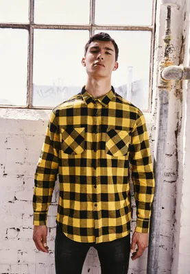 Produktbild von Urban Classics Basic Flannel Langarmhemd Schwarz S Mann Schwarz S