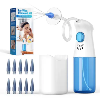 Produktbild von Ohrenspülung Ohrreiniger Set mit Handpumpe und Silikonaufsätzen für Ohrenschmalz Reinigung Zuhause Erwachsene Kinder