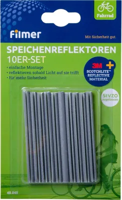 Produktbild von Filmer 40045 Speichenreflektoren,silber, im 10er-Set
