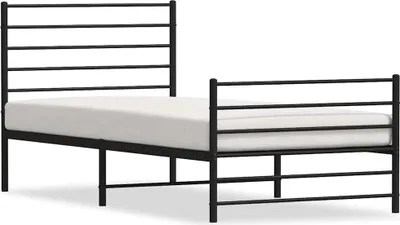 Obrázek produktu pro vidaXL Postel s čelem a nohou kovová černá 100x190 cm