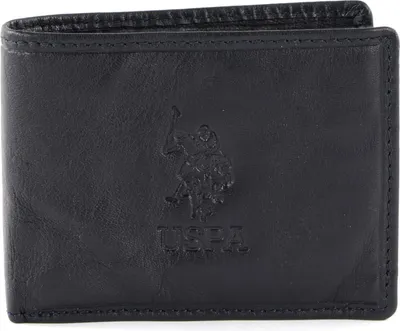 Produktbild von U.S. POLO ASSN. Leder Geldbörse Horizontal Wallet with Coin and Flap Blue blau