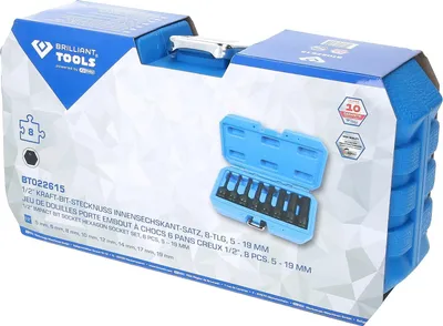 Produktbild von Brilliant Tools BT022615, Steckschlüssel-Satz, 1/2 Zoll, 8 Kopf/Köpfe