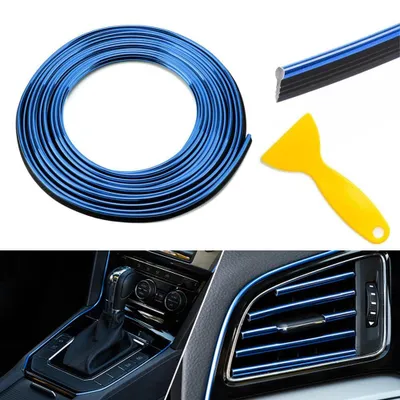 Immagine prodotto di Listelli decorativi per interni auto, 10 metri, colore blu, universali, per la personalizzazione degli interni dell'auto