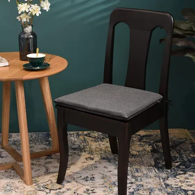 2er-Set Sitzkissen, grau, trapezförmig, 39-46 cm, mit Bindebändern