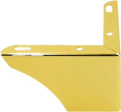 Produktbild von Eck-Möbelfuß aus goldfarbenem Chrom, Höhe 7,5 cm - Elegante Metallfüße mit Kratzschutz für stilvolle Möbelgestaltung.