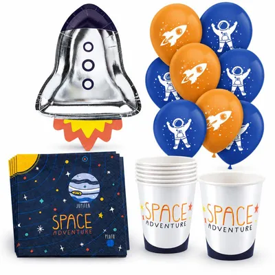 Produktbild von Partyset 52 tlg. Weltraum Kindergeburtstag Party Deko Geburtstag Dekoration