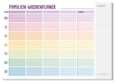 Obrázek produktu pro paper&you Stolní blok – týdenní plánovač pro rodinu, formát A4