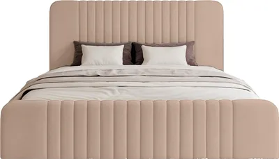 Produktbild von FEDVE Polsterbett Pariotto aus Velvet 140x200 cm, Hellrosa