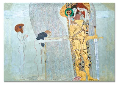 Image de Giallobus - Les souffrances de l'humanité - Gustav Klimt - 100L x 70l cm - Tableau - Verre acrylique