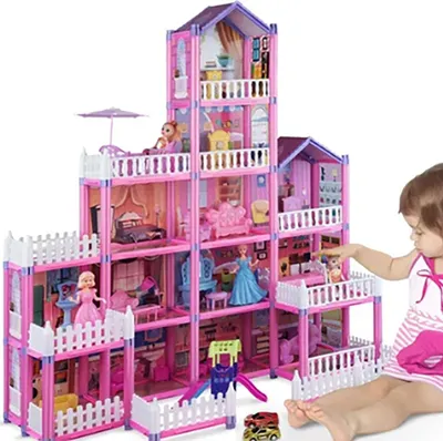 Immagine prodotto di giocattolo per costruire la casa delle bambole da 278 pezzi, accessori per il montaggio fai da te, set di serrature di simulazione per ragazze