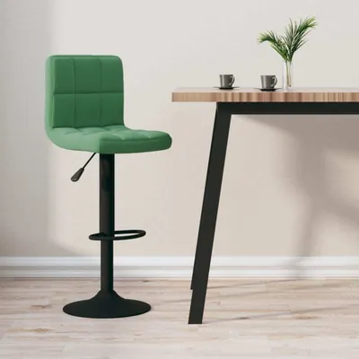 Image de Maison Exclusive - Tabouret de bar en velours vert foncé