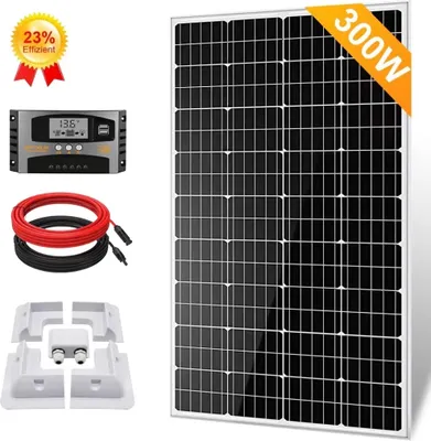 Produktbild von 300W Wohnmobil Set Solarmodul Solarpanel Kit 12V Monokristallin Solarmodule Montage PV Halterung RV