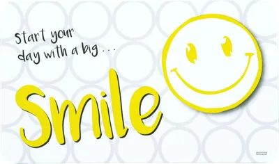 A graphic with text and a smiley face illustration.