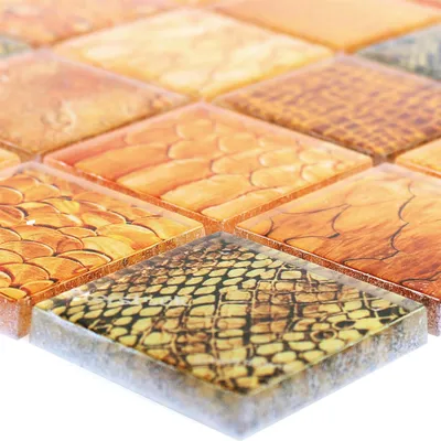 Produktbild von Glasmosaik Fliesen Python Orange