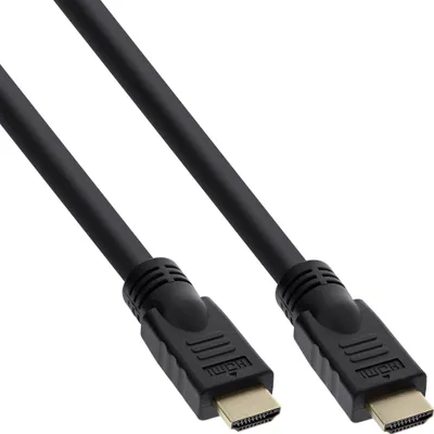 Produktbild von INLINE INLINE HDMI HighSpeed Kabel PREMIUM St/St mit Ethernet abwaertskompatibel vergoldete Kontakte 4K2K schwarz 10m