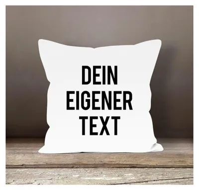 Produktbild von Kissenbezug mit individuellem Text personalisierbar 40cm x 40cm