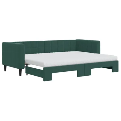 Immagine prodotto di vidaXL Divano letto estraibile con materasso Verde scuro 80x200 cm Velluto