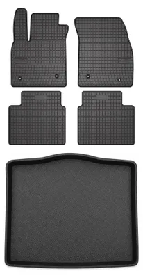 Produktbild von Gummimatten + Kofferraumwanne für Ford Focus MK4 2018- (Schrägheck, Notrad, unterer Ladeboden) – Schwarz, passgenau – Wielganizator SolidPRO