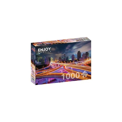 Zdjęcie produktu dla Puzzle 1000 elementów Enjoy – Centrum Szanghaju nocą