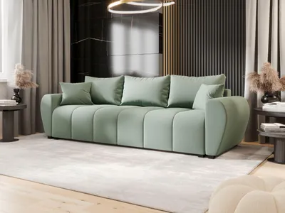 Produktbild von BEDANTE SOFA MOLISA mit Schlaffunktion COSMIC 16 Hellgrün Sofa mit Stauraum Bettkasten Wohnzimmersofa Couch Sofa Bettsofa Bettkasten Bettcouch