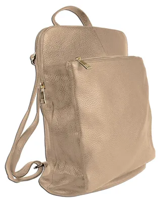Produktbild von Toscanto Reißverschluss Cityrucksack taupe beige Leder ORTM103RN