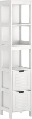 Produktbild von osoltus Badschrank Hochschrank Badregal Hampton 144 cm Holz Weiß