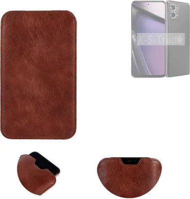Produktbild von K-S-Trade Schutzhülle Handyhülle kompatibel mit Motorola Moto G Stylus 5G (2023) Handytasche Kunstleder Sleeve in braun