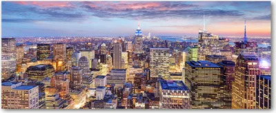Produktbild von Tulup® Leinwandbild - 125x50 cm - Wandkunst - Drucke auf Leinwand - Leinwanddruck  - Sehenswürdigkeiten & Architektur - Gelb - New York