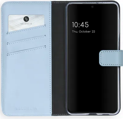 Produktbild von Selencia Echtleder Klapphülle Samsung Galaxy S21 Plus - Air Blue