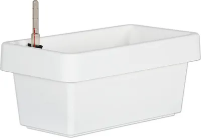 Produktbild von Blumenkasten geli VIVA Kunststoff 38,6 x 21,2 x 17,1 cm weiß inkl. Erdbewässerungsystem