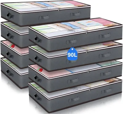 Produktbild von Unterbettkommode 90L Aufbewahrungstaschen für unter dem Bett, 8er Set ,Aufbewahrungsbox, faltbare Organizer, Aufbewahrungsbehälter, Schrankorganizer