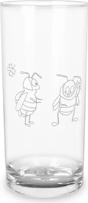 Produktbild von Mr. & Mrs. Panda Glas Hummeln Kleeblatt 200 ml - Transparent - Geschenk, Biene, Spruch schön, Longdrinkglas, Cocktailglas, glücklich sein, Tumbler, Lustige Sprüche