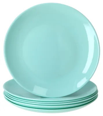 Produktbild von 6er Set Mint Kuchenteller aus Glas Ø 19 cm flach modern Dessert