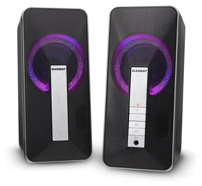 Produktbild von Elegiant SR300 Lautsprecher – Kompakte Computerlautsprecher für PC & Multimedia | Klarer Stereo-Sound für Büro, Home-Office & Entertainment