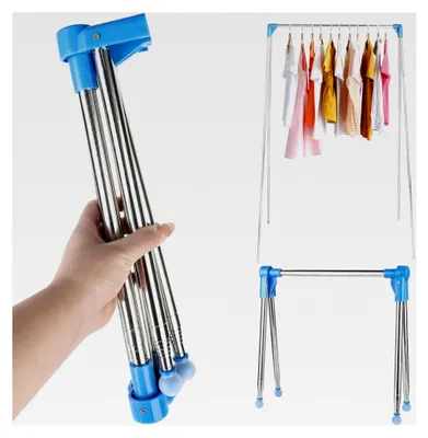 Produktbild von Faltbarer Wäscheständer, tragbar, 33–71,1 cm, zusammenklappbare Kleiderstange für Zuhause, Wäsche, Camping, Reisen, Outdoor