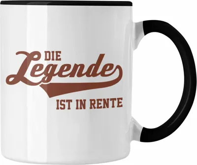 Produktbild von Trendation - - Renter Tasse Ruhestand Geschenk Rente Mann Frau Lustig Renteneintritt Abschiedsgeschenk Rentnerin Sprüche (Schwarz)