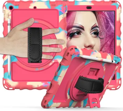 Produktbild von Tasche für iPad 6/5/Pro 9.7" mit Ständer und Schultergurt Pink