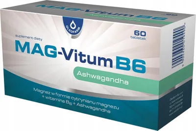 Zdjęcie produktu dla MAG-VITUM B6 ASHWAGANDHA Magnez na stres Oleofarm x60
